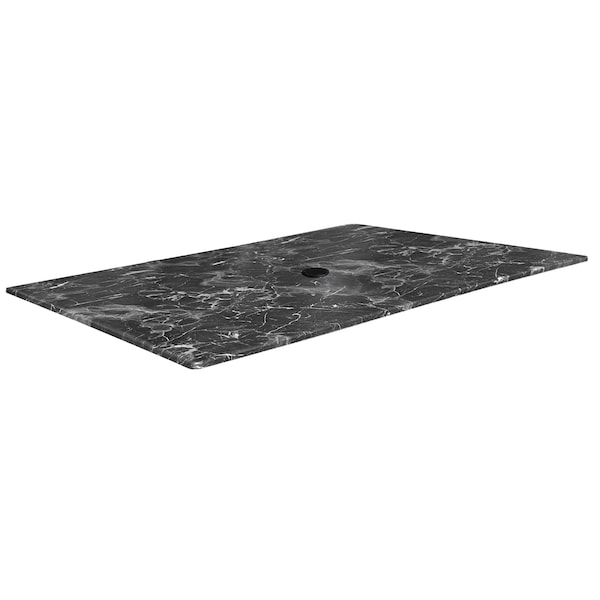 Holland Bar Stool Co 32 x 48 Black Marble, IndoorOutdoor AllSeason EuroSlim Table Top with Umbrella Hole by the Co ODS3248BMU - main